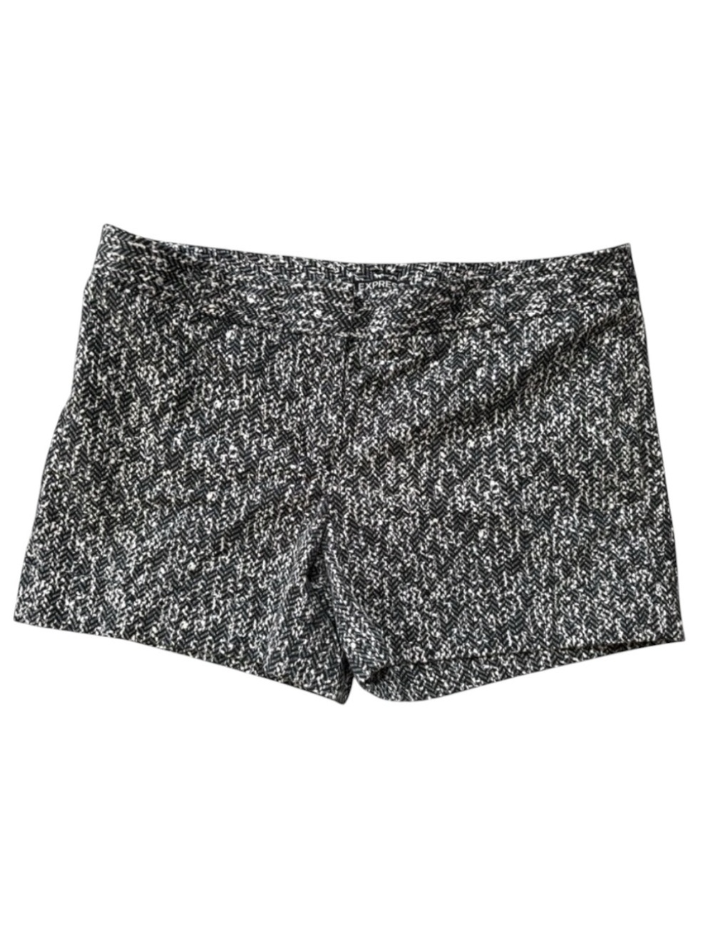 Express Women's Black & White Geoprint Micro Shorts Size 14